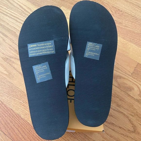 CHASE AND CHLOE Camille Slide Sandal Women 7 WHITE  Puffy Knot 2-2.25 Platform - Picture 7 of 7